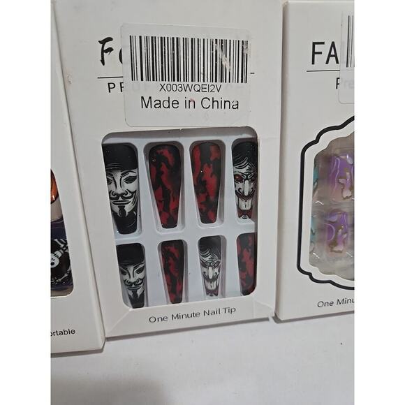 LOT OF 3 ASSORTED PRESS ON / GLUE ON NAILS, NEW IN BOX, 24 COUNT EACH BOX - Picture 2 of 6